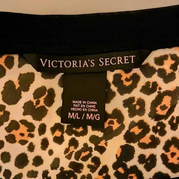 Victoria’s Secret Leopard Sheer Cover-Up Tunic M/L Oversized Bow Back Swim Y2K - Picture 6 of 7